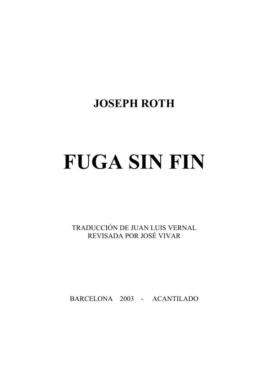Portada de Fuga sin fin